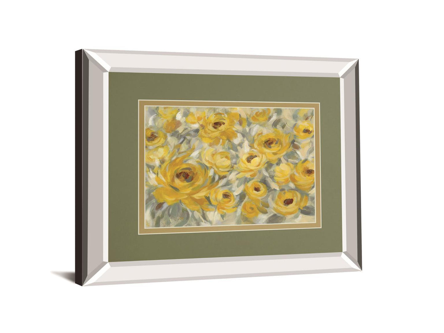 Yellow Roses By Silvia Vassileva Mirrored Frame - Yellow