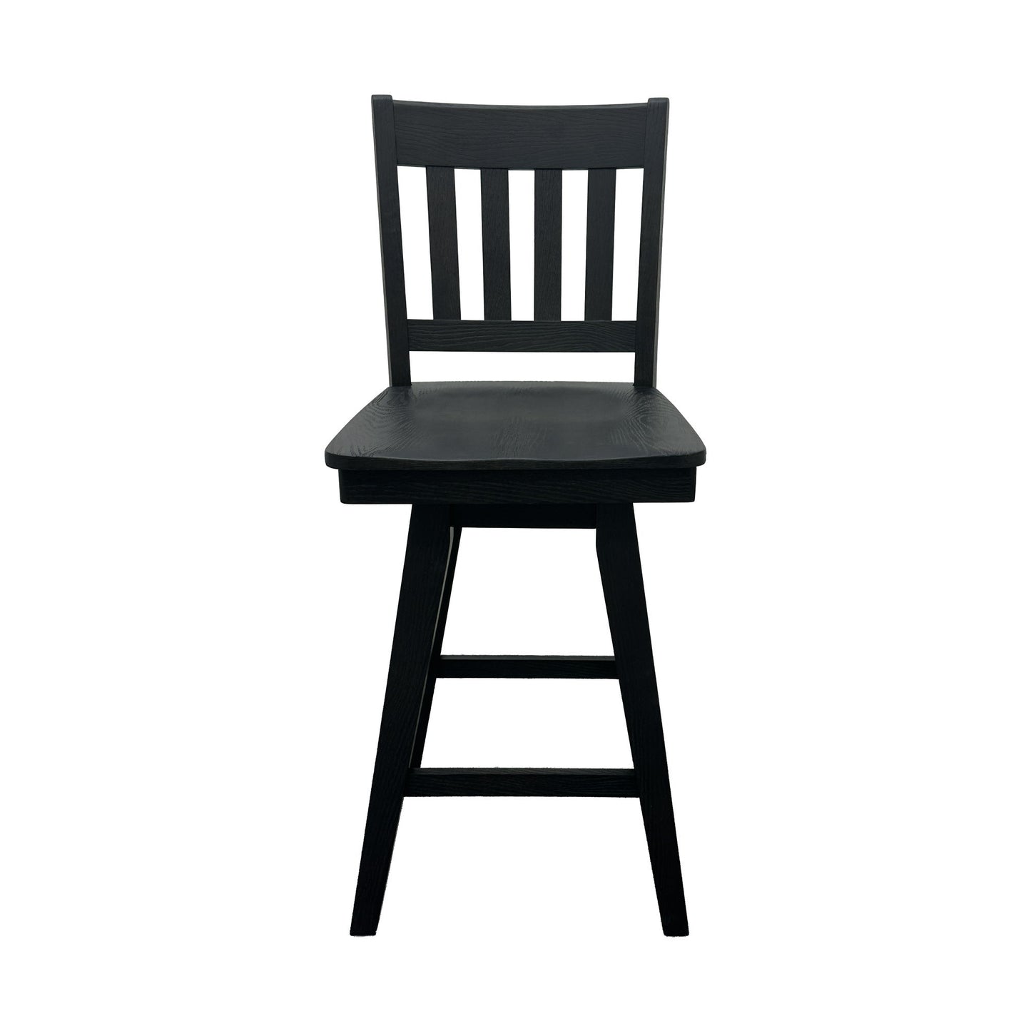 Wooden Barstool With Slat Back