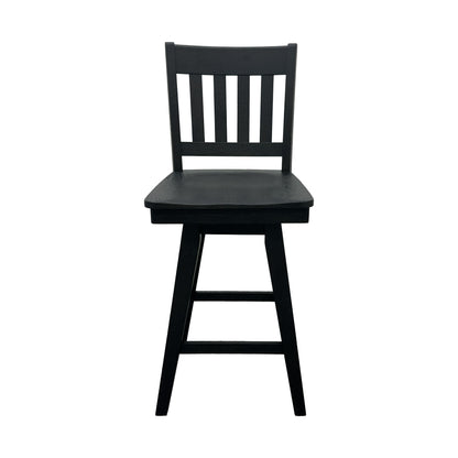 Wooden Barstool With Slat Back