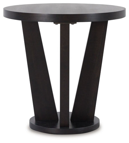 Chasinfield - Dark Brown - Round End Table