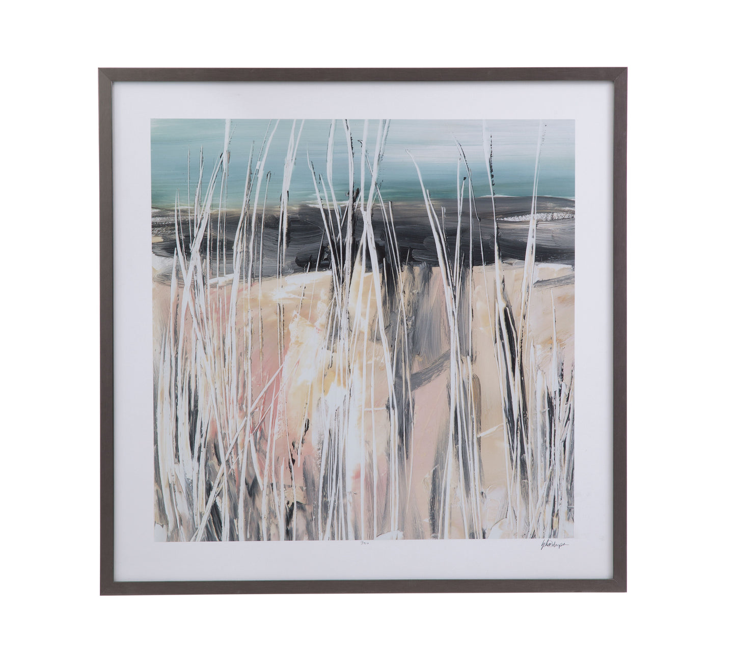 Wildgrasses - II Framed Print - Blue / Beige