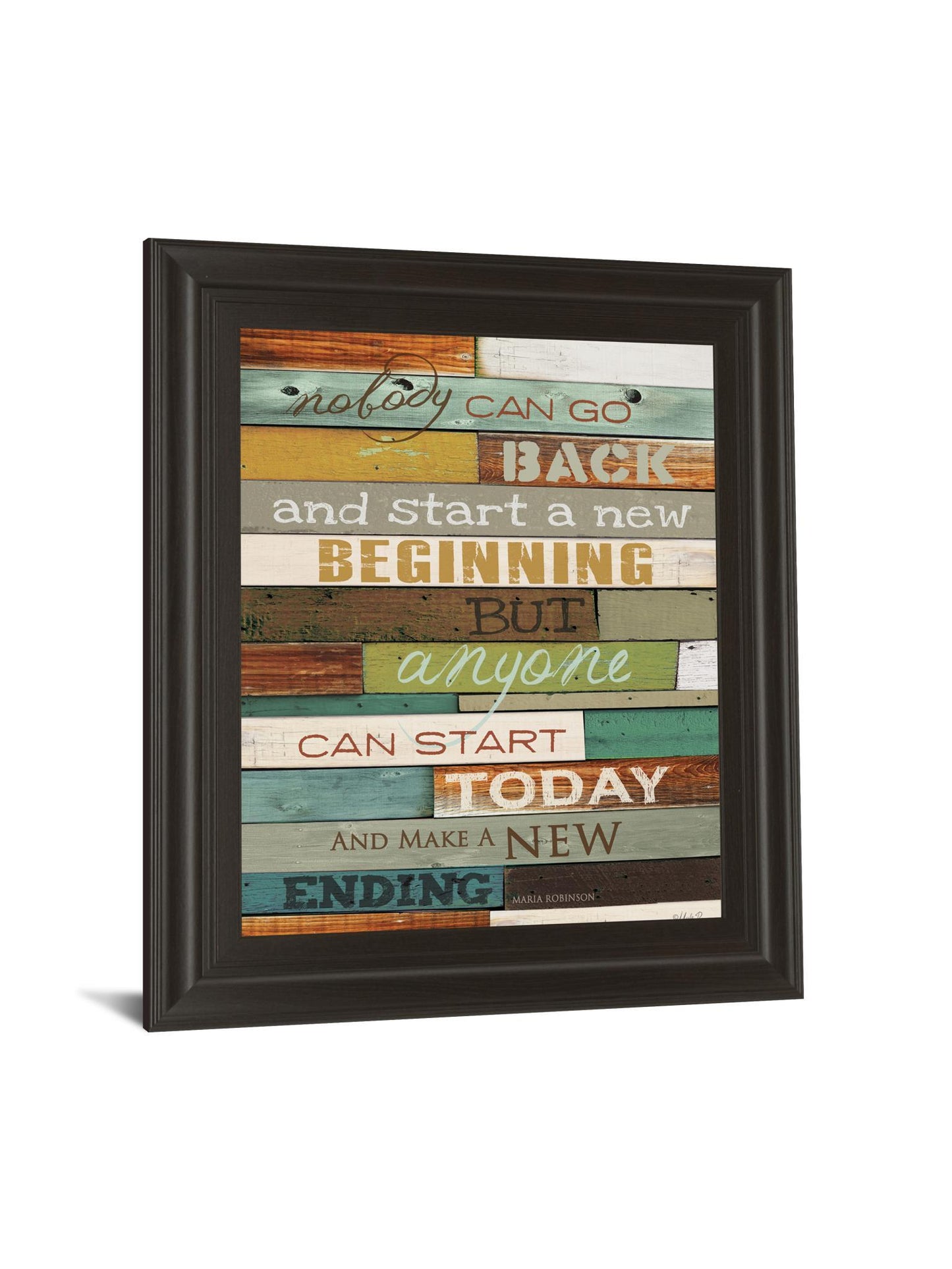 Make A New Ending By Marla Rae Motivational - Framed Print Wall Art - Dark Brown