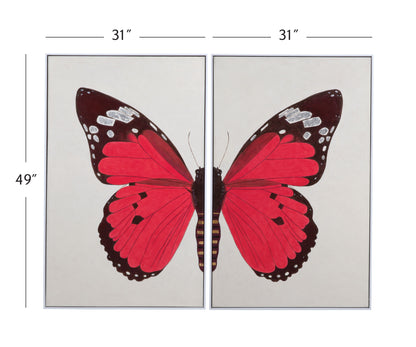 Butterfly - Canvas Art (Set of 2) - White