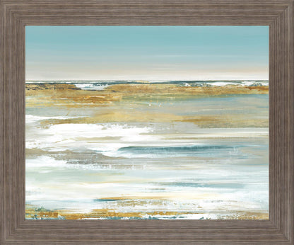Golden Dusk - 28" x 34" Framed Wall Art - Light Blue