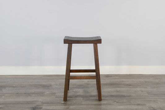 Homestead - 30" Saddle Seat Stool With Wood Seat (Set of 2) - Black Walnut