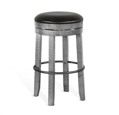 Alpine - Bar Swivel Stool, Cushion Seat (Set of 2) - Gray