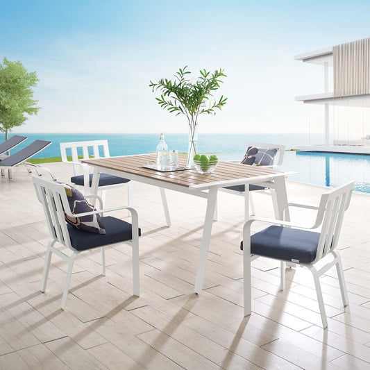 Baxley 5 Piece Outdoor Patio Aluminum Dining Set