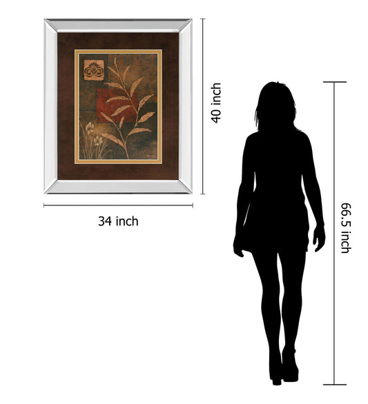 Copper Rhythm Il By Vivian Flasch - Mirror Framed Print Wall Art - Light Brown