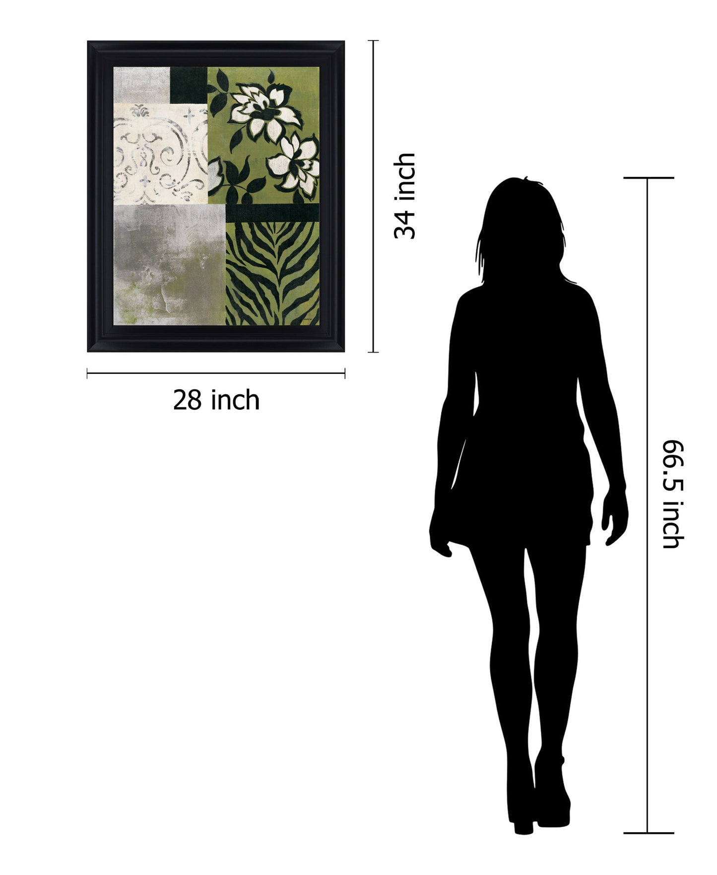 Verdant Mélange - 28" x 34" Framed Wall Art - Green