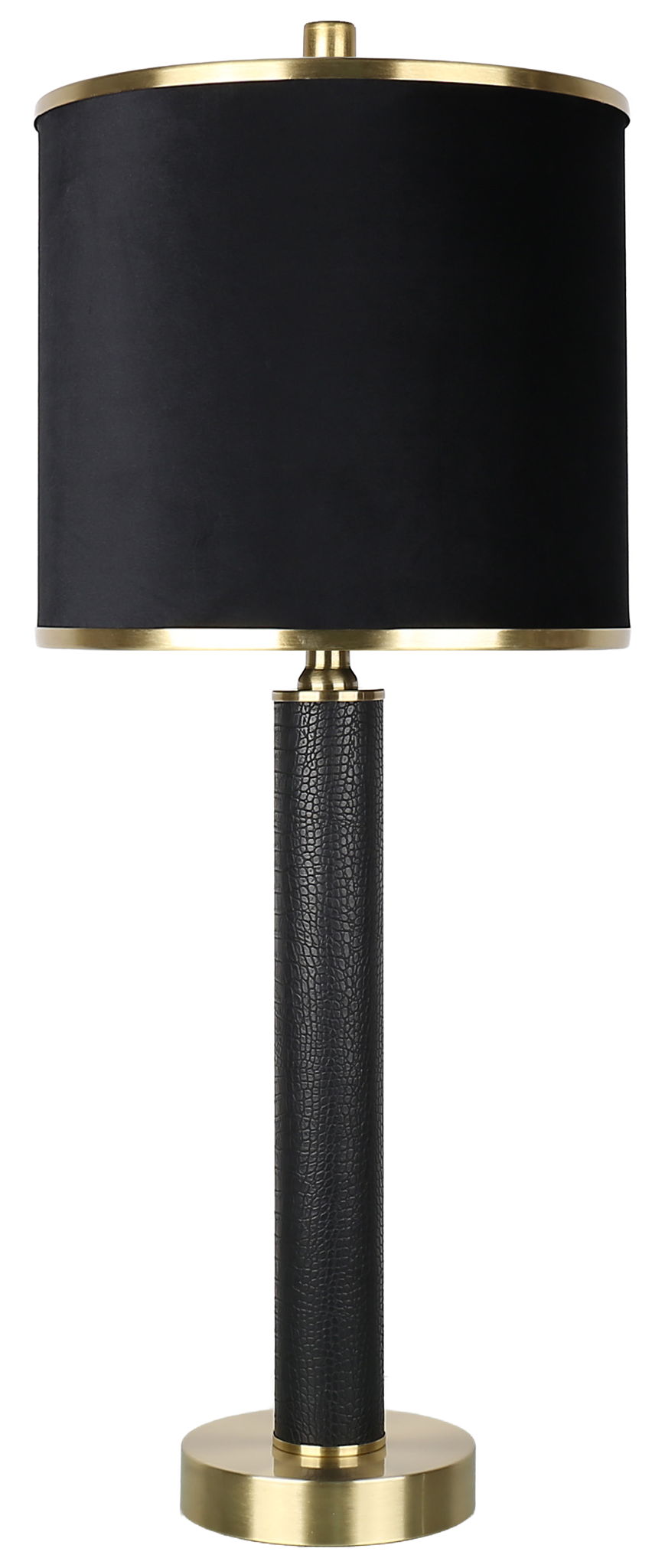 Midnight Regent - 27 X 11 - Pu Leather Table Lamp (Set of 2) - Black Pu Gator Leather