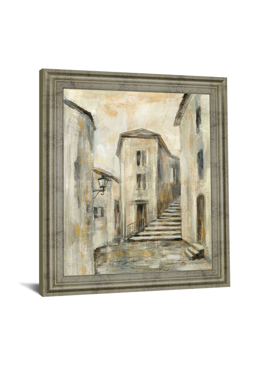 Golden Alleyway - 28" x 34" Framed Wall Art - Beige