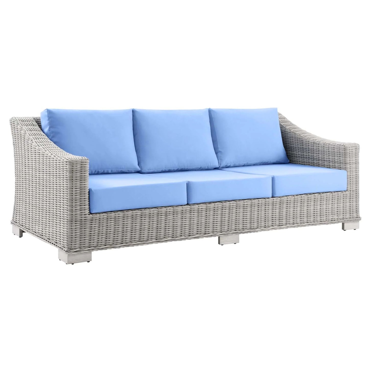 Conway 5-Piece Light Blue Outdoor Patio Wicker Rattan Furniture Set