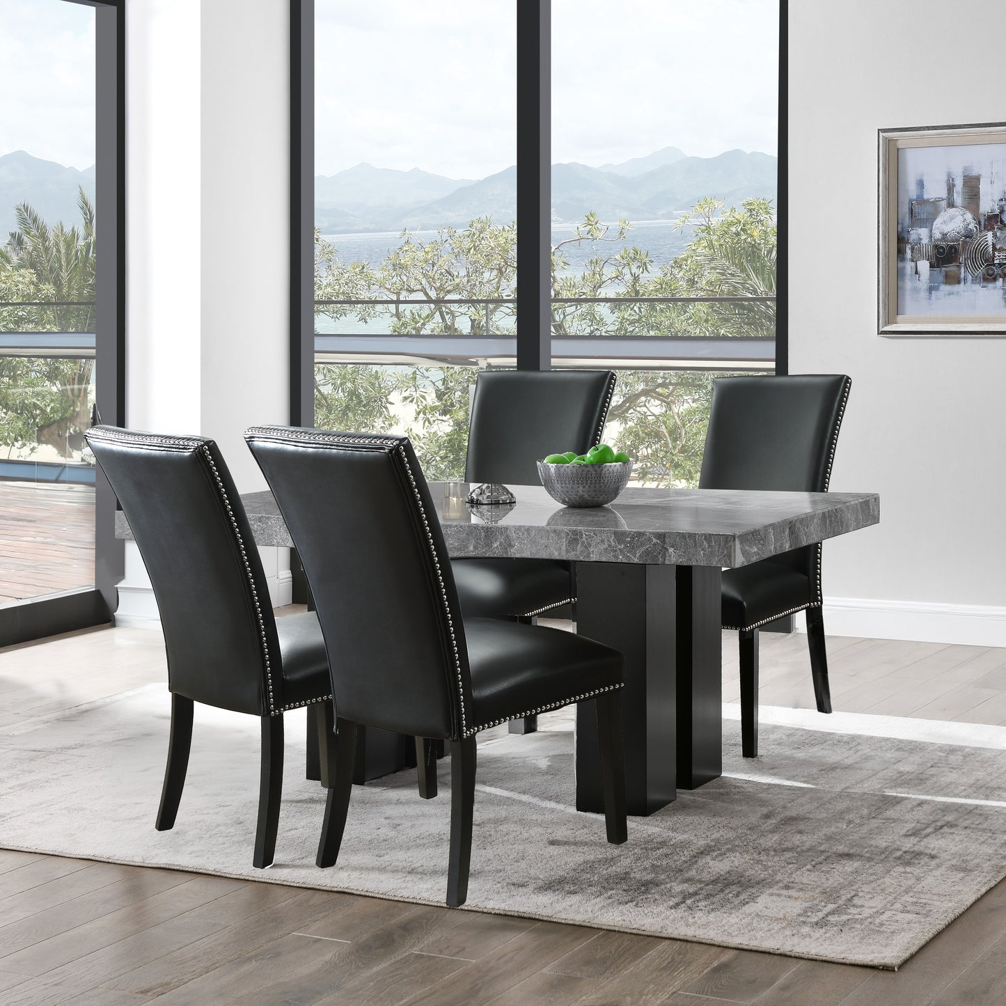 Camila - Rectangular Dining Set - Gray Top