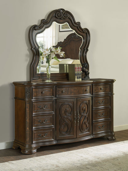 Royale - Dresser & Mirror - Dark Brown