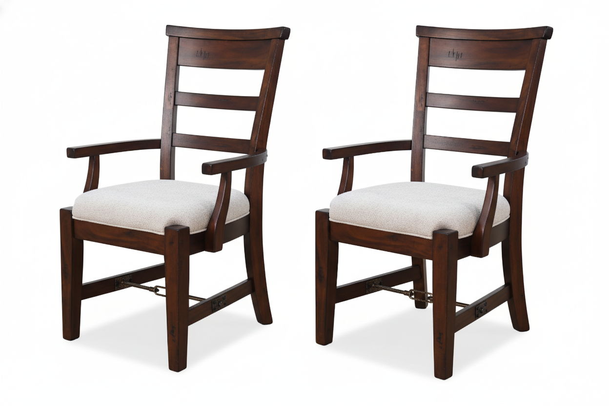 Tuscany - Arm Chair, Cushion Seat (Set of 2) - Vintage Mocha