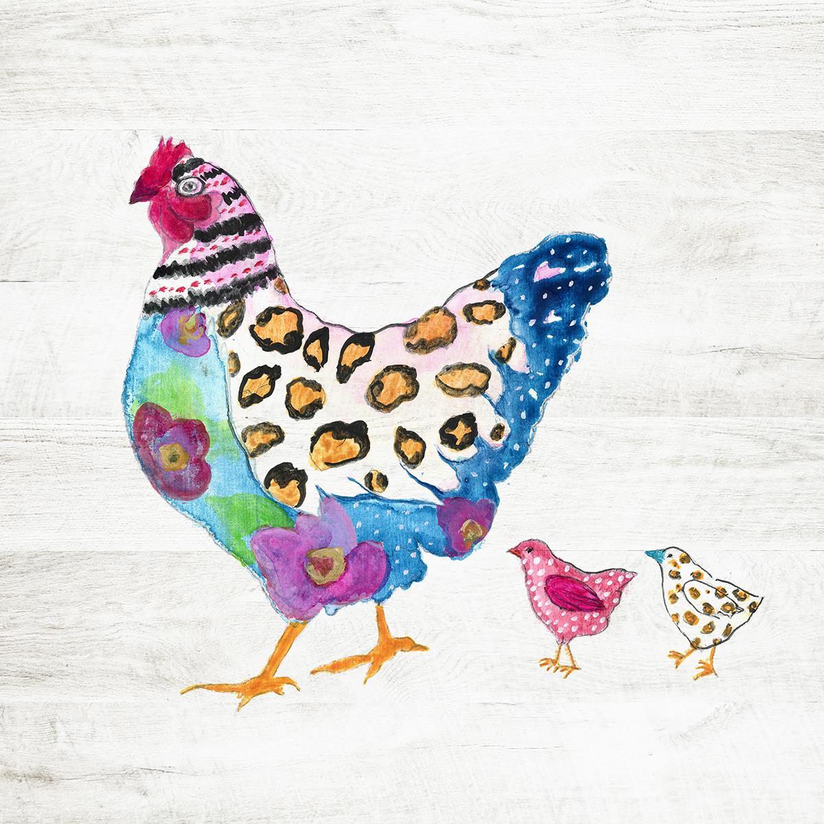 Funky Chicken By Tava Studios (Framed) - Light Blue