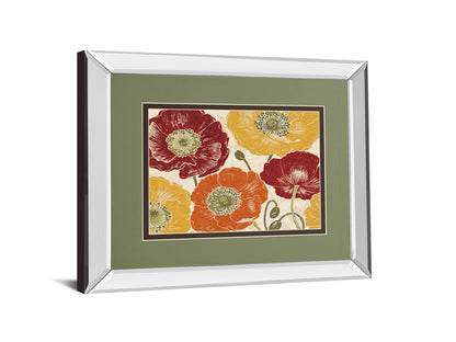 A Poppy's Touch I Spice By Daphne Brissonnet - Mirror Framed Print Wall Art - Orange