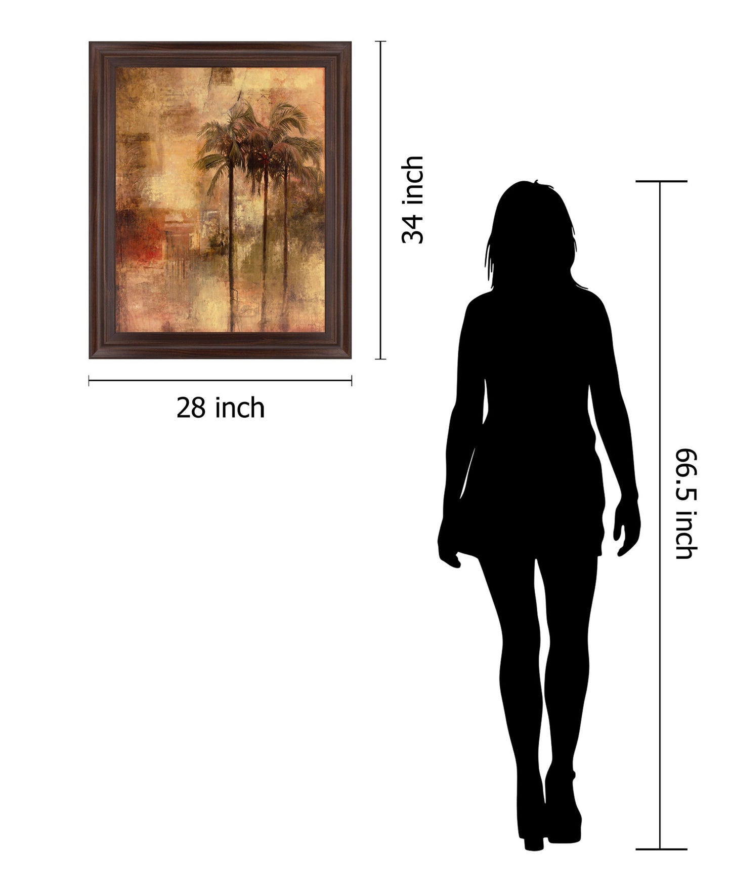 Amber Tropics - 28" x 34" Framed Wall Art - Gold