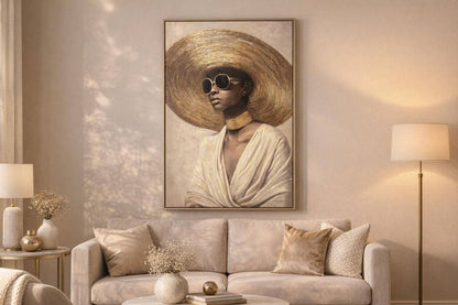 Sunlit Muse II Hand-Embellished Canvas In Frame - Beige / Brown