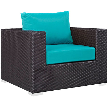 Convene 10 Piece Turquoise Outdoor Patio Sectional Set