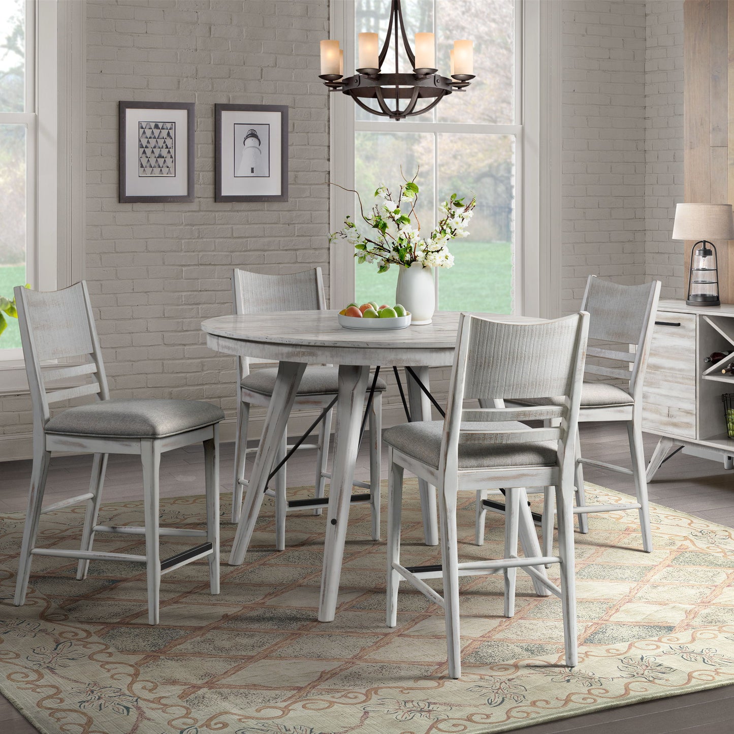 Modern Rustic - Server - Weathered White