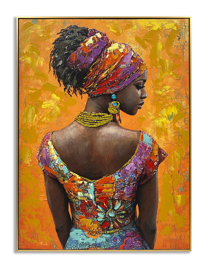 Sunlit Elegance - 30" x 40" Framed Wall Art - Orange
