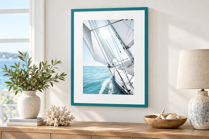 Sunward Sails II - 24 X 32 - Framed Print Under Glass - White