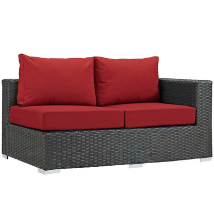 Sojourn 11 Piece Outdoor Patio Red Sunbrella® Sectional Set