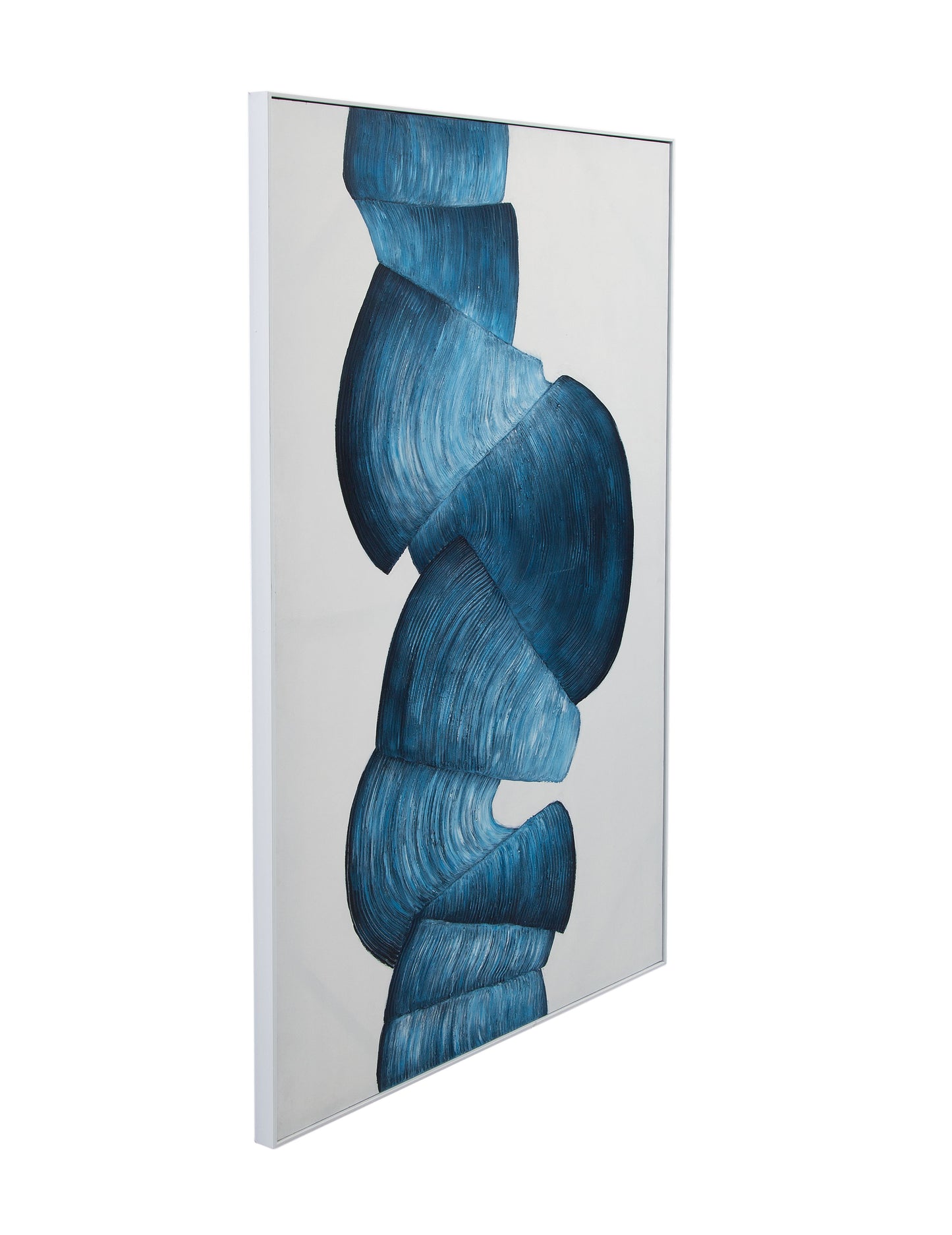 Ribbons - Canvas Art - White / Blue