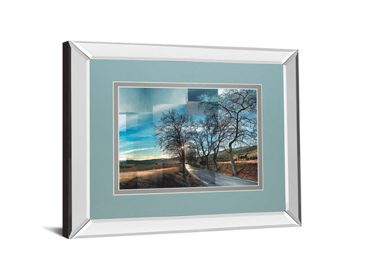 Penedes Vineyards By Ventosa P. Mirrored Frame - Blue