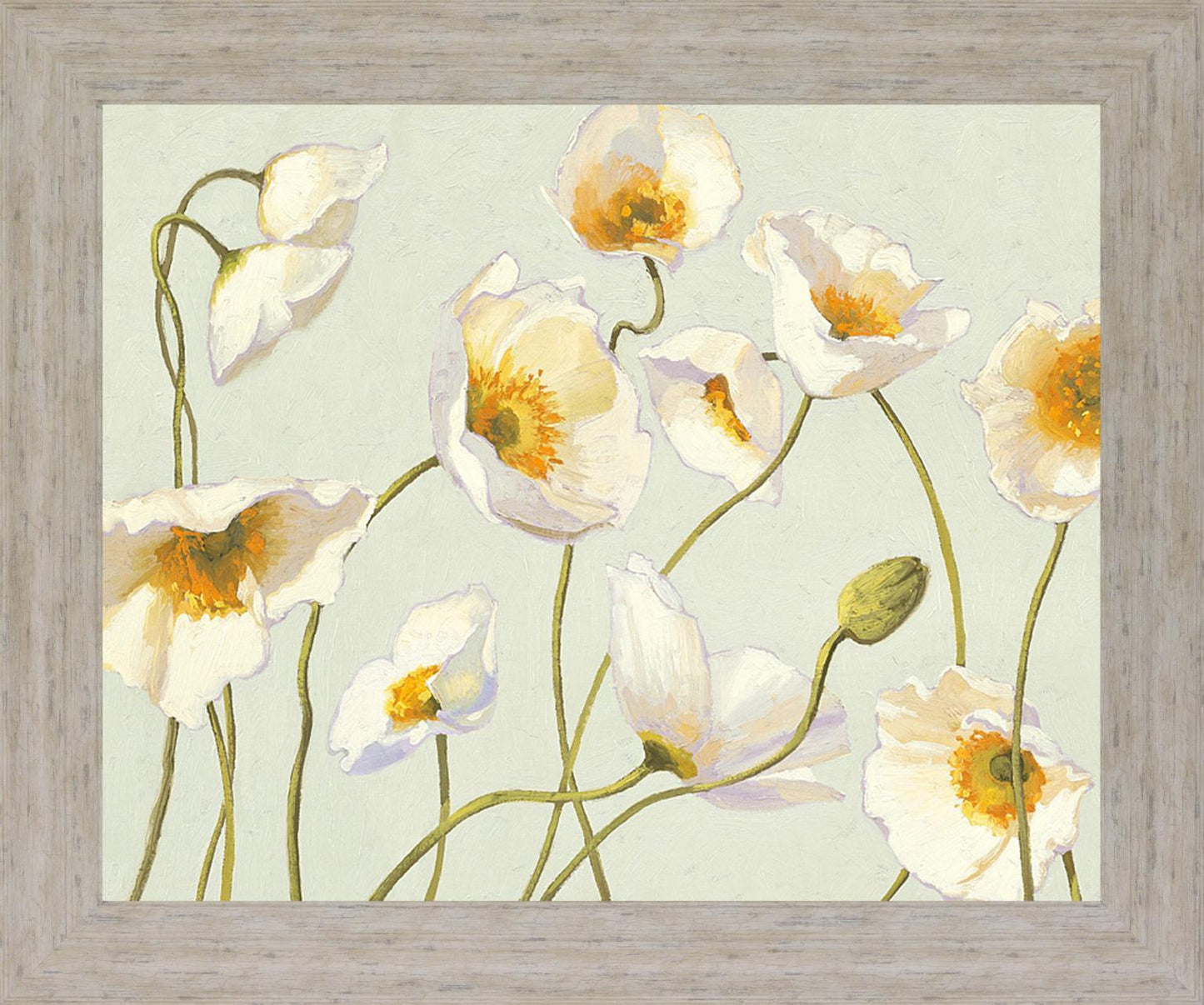 Golden Poppy Whimsy - 28" x 34" Framed Wall Art - Beige