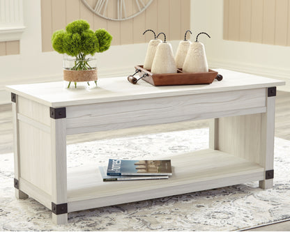 Bayflynn - Whitewash - Rect Lift Top Cocktail Table