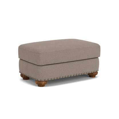 Patterson - Fabric Ottoman, Nailhead Trim