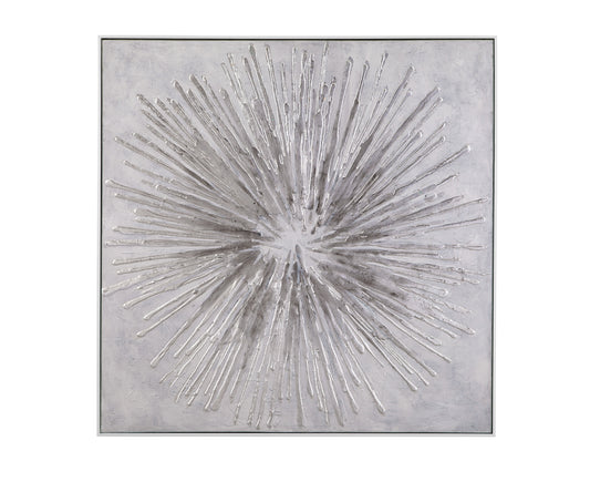 Energy Burst - Canvas Art - Pearl Silver