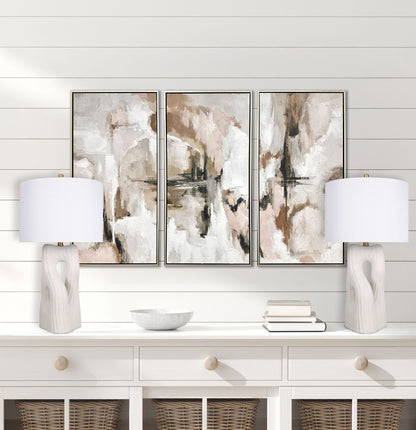 "Eclipse Harmony" Ceramic Table Lamp (Set of 2) - White Rock