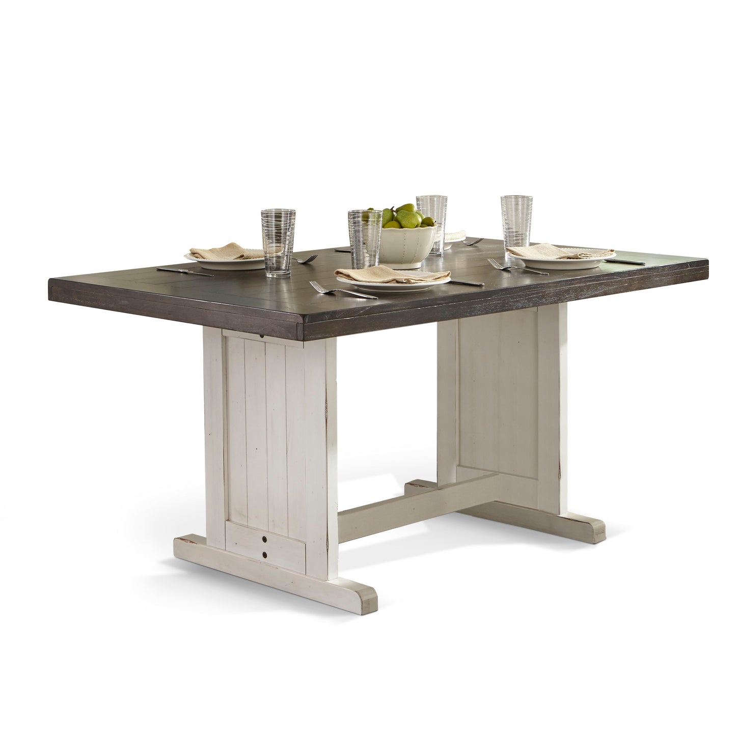 Carriage House - Table - White / Dark Brown