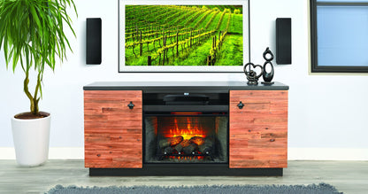 Media Cabinet - Black Magic / Rustic Acacia
