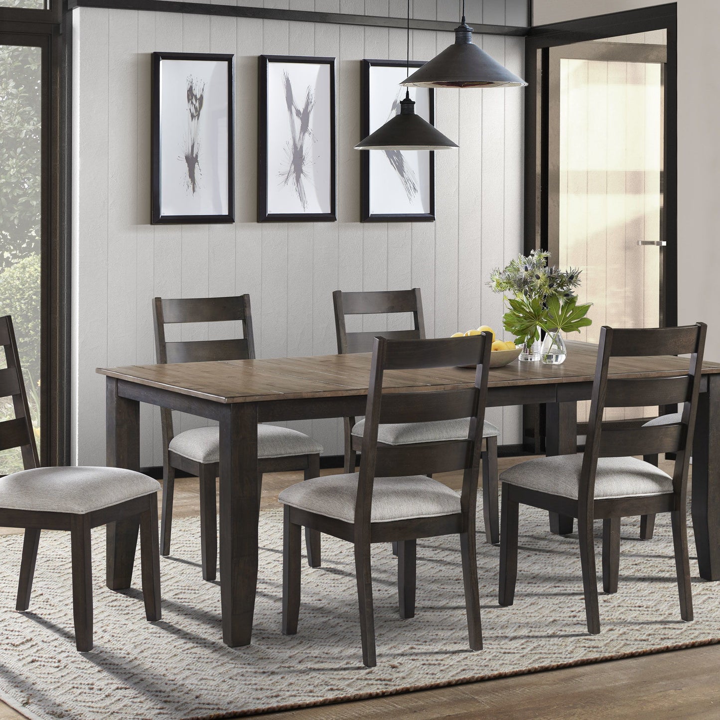 Beacon - Ladder Chair - Charcoal / Walnut