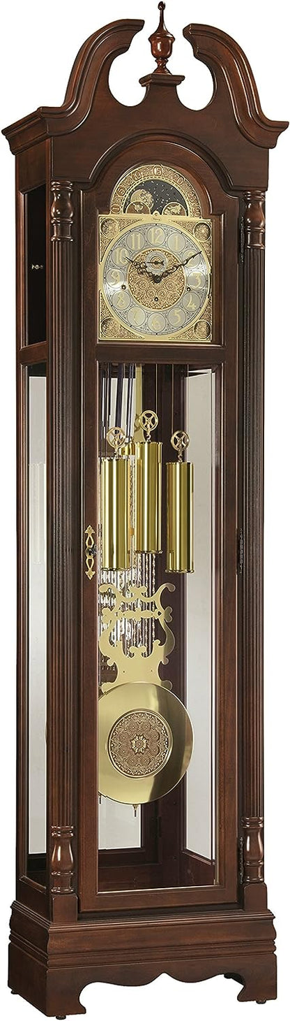 Ridgeway Howard Miller Fremont Floor Clock– Cherry Glen Arbor Finish, Moon Dial, Lyre Pendulum
