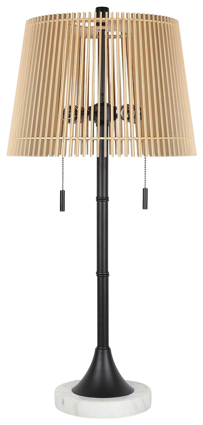 Linden Cadence - 29 X 14 - Metal Buffet Lamp (Set of 2) - Matte Black, White Marble