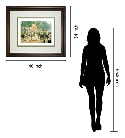 Balloon Seller By Alan Maley - Framed Print Wall Art - Green
