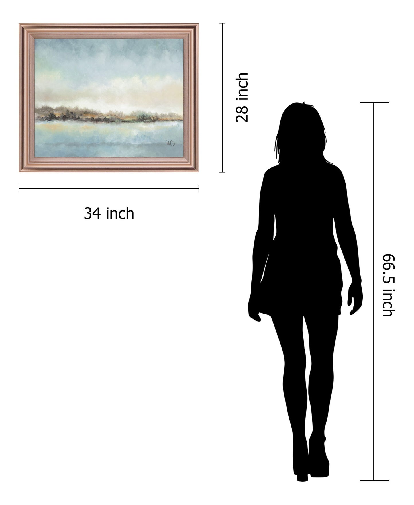 Mist Over Water - 28" x 34" Framed Wall Art - Light Blue