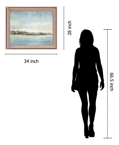 Mist Over Water - 28" x 34" Framed Wall Art - Light Blue