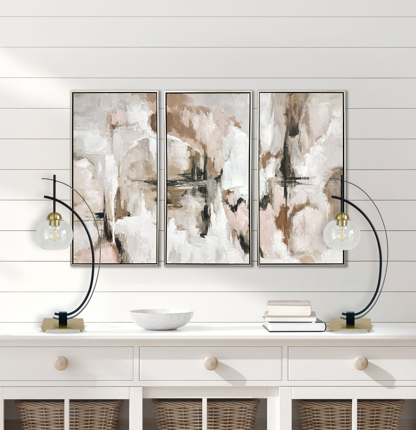 "Eclipse Aura" Metal Table Lamp With Glass Globe (Set of 2) - Matte Black / Gold / Clear Glass