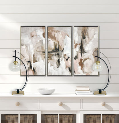 "Eclipse Aura" Metal Table Lamp With Glass Globe (Set of 2) - Matte Black / Gold / Clear Glass