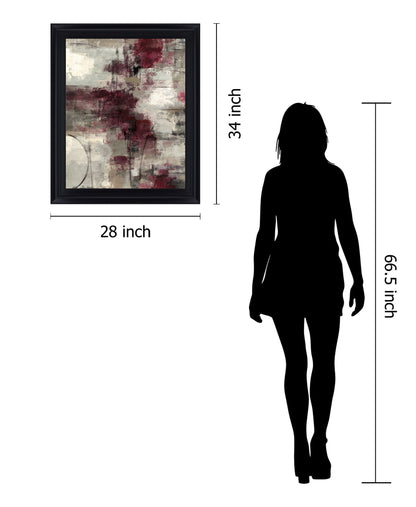 Crimson Veil - 28" x 34" Framed Wall Art - Dark Red