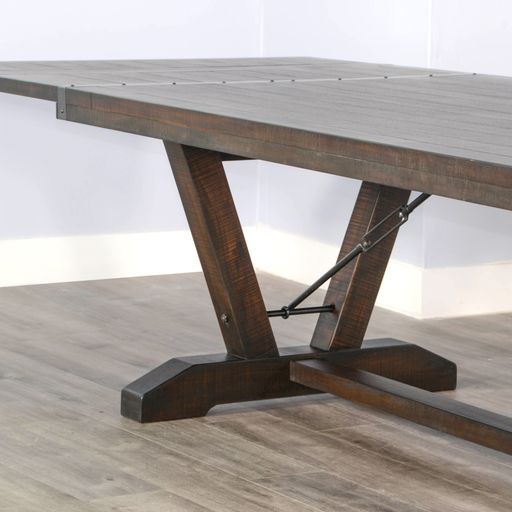 Homestead - Extension Table With Folding Leaves - Dark Brown