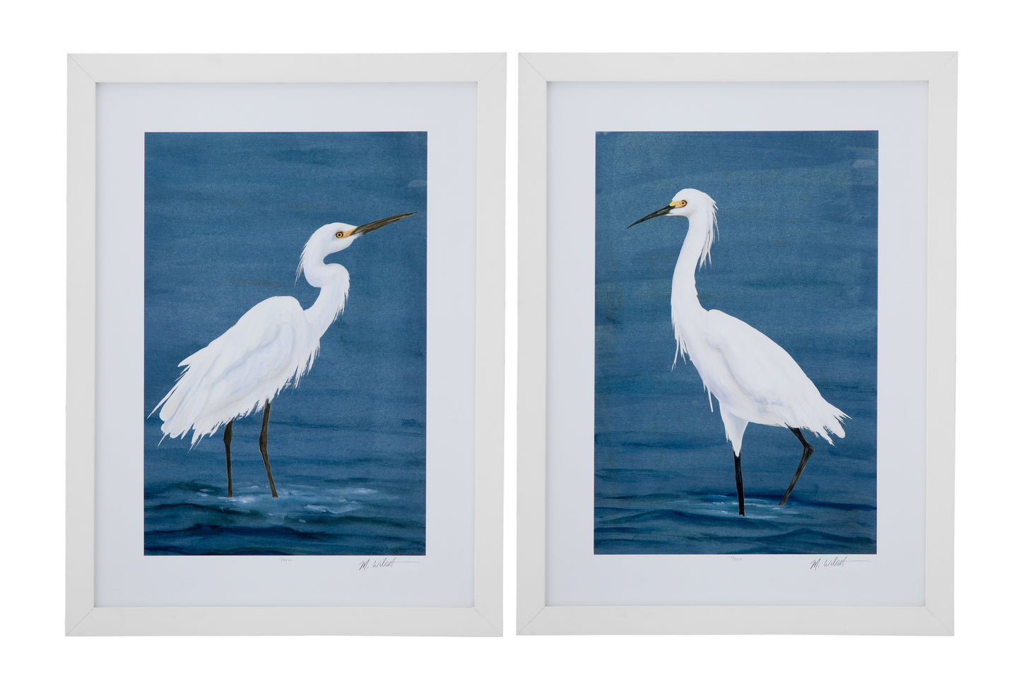 Wading Egret - Wall Decor (Set of 2) - Blue