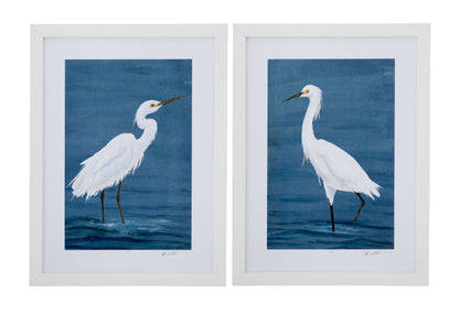 Wading Egret - Wall Decor (Set of 2) - Blue