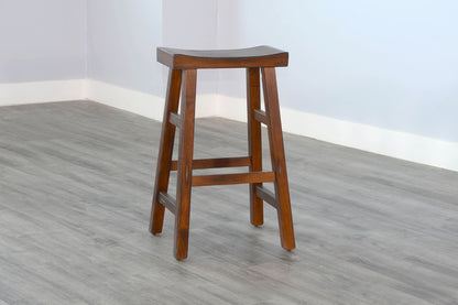 Tuscany - 30" Saddle Seat Stool With Wood Seat (Set of 2) - Vintage Mocha